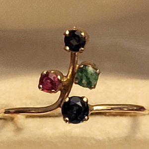 9K Gold Ring with gemstones